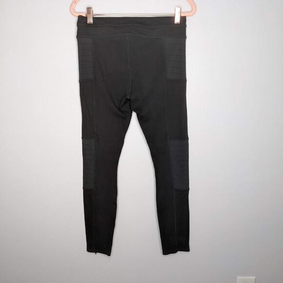 Athleta Black Trailsetter Motion Ankle Zip Ponte Moto Pants With Pockets Size 6 - Picture 7 of 9